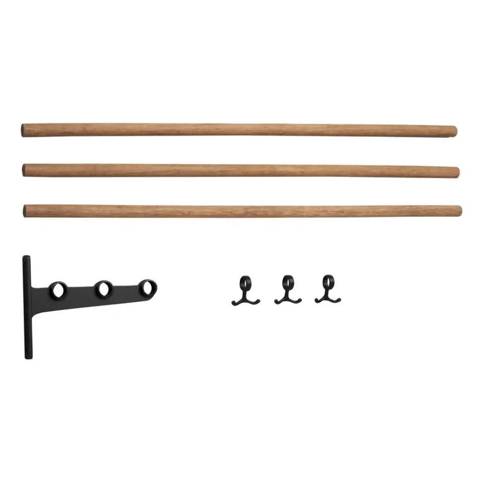 Essem Design Hat Rack & Hat Shelves*Nostalgi inbuilt hat rack, shoe rack, Bamboo-black BrownBlack