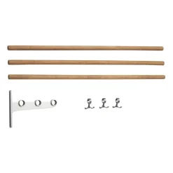 Essem Design Hat Rack & Hat Shelves*Nostalgi inbuilt hat rack, shoe rack, Bamboo-aluminium BrownSilver-coloured