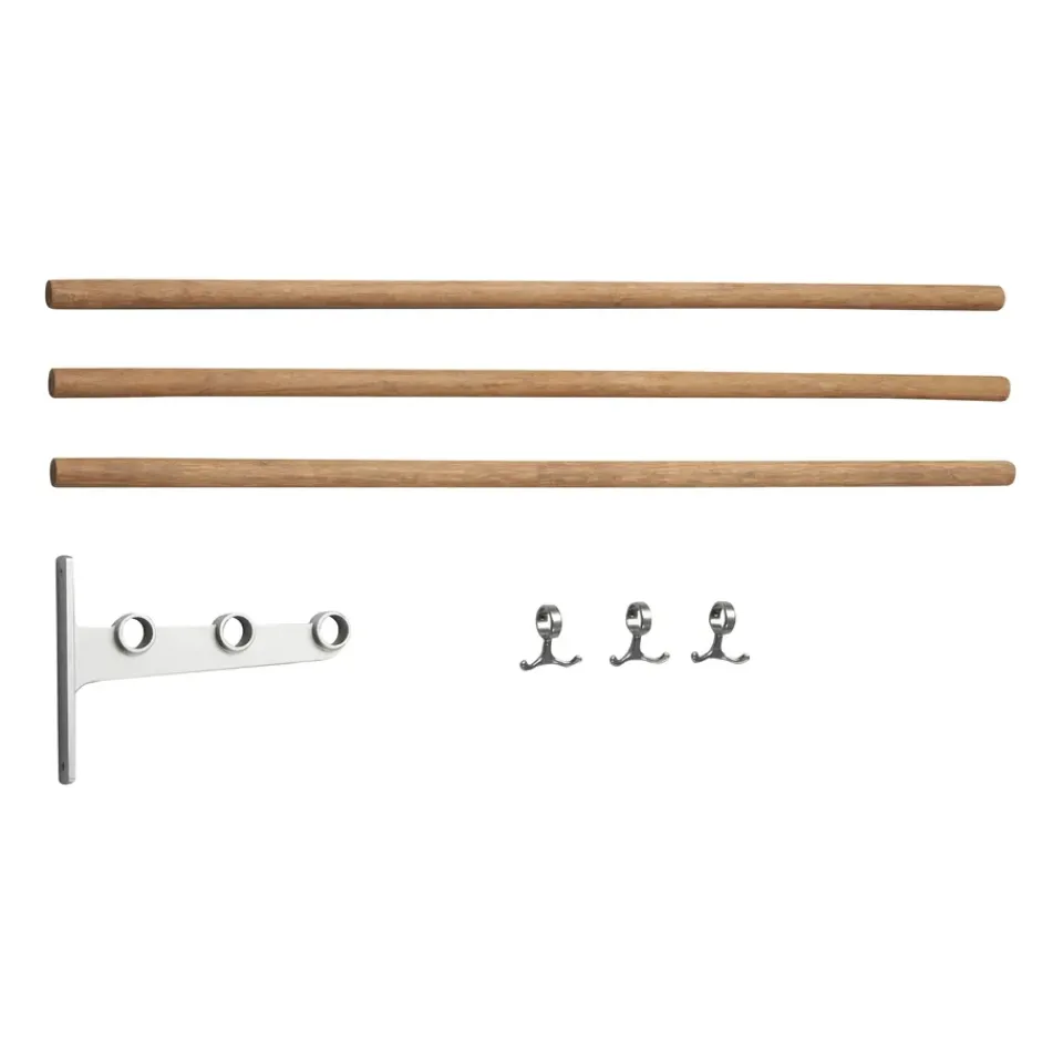 Essem Design Hat Rack & Hat Shelves*Nostalgi inbuilt hat rack, shoe rack, Bamboo-aluminium BrownSilver-coloured