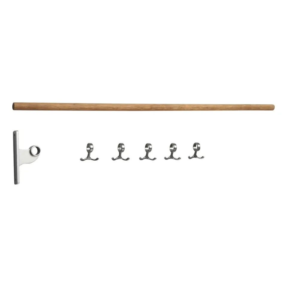 Essem Design Clothes Hooks & Hangers*Nostalgi inbuilt hook strip, Bamboo-aluminium BrownSilver-coloured