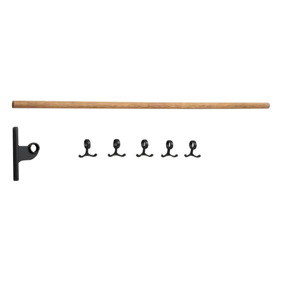 Essem Design Clothes Hooks & Hangers*Nostalgi inbuilt hook strip, Bamboo-black BrownBlack