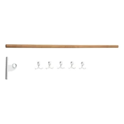 Essem Design Clothes Hooks & Hangers*Nostalgi inbuilt hook strip, Bamboo-white BrownWhite