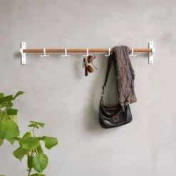 Essem Design Clothes Hooks & Hangers*Nostalgi inbuilt hook strip, Bamboo-white BrownWhite