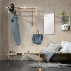 Essem Design Hat Rack & Hat Shelves*Nostalgi Shoe or hat shelf, , white stand Black