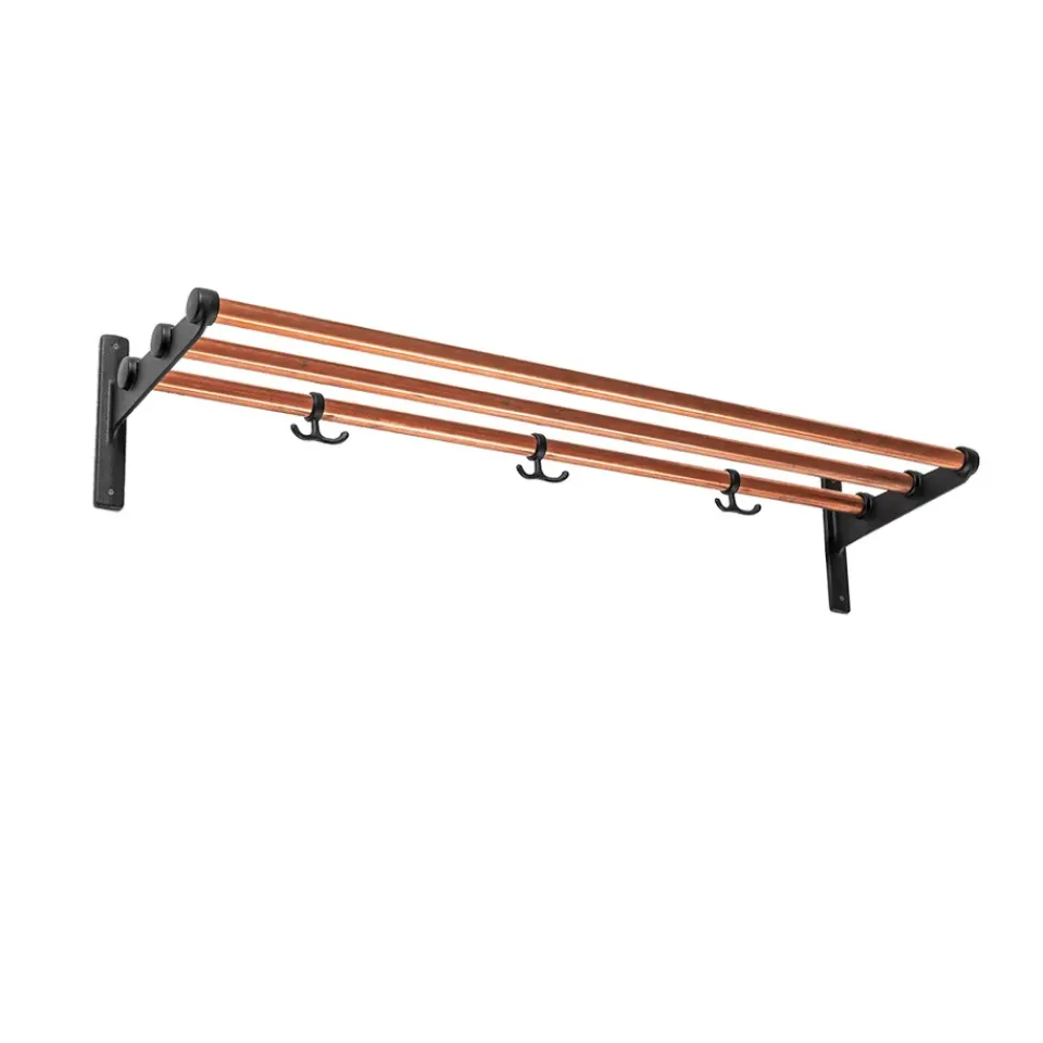 Essem Design Hat Rack & Hat Shelves*Nostalgi Shoe or hat shelf, Copper, black stand Gold-colouredBlack