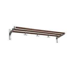 Essem Design Hat Rack & Hat Shelves*Nostalgi Shoe or hat shelf, Walnut, aluminium stand Brown