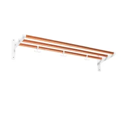 Essem Design Hat Rack & Hat Shelves*Nostalgi Shoe or hat shelf, Copper, white stand Gold-colouredWhite