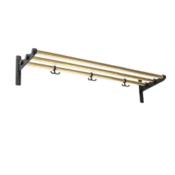 Essem Design Hat Rack & Hat Shelves*Nostalgi Shoe or hat shelf, Brass, black stand Gold-coloured