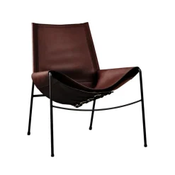 OX Denmarq Armchairs & Footstools*November armchair, Leather mocca. black stand Brown