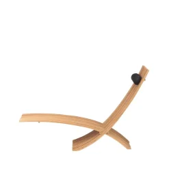 Skargaarden Seating*Nozib lounge chair, Teak, black neck rest in leather Brown
