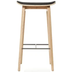 NORR11 Bar Stools*NY11 barstool with leather cushion oak 65 cm, Ultra Black