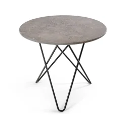 OX Denmarq Dining Tables*O Dining Table dining table, Marble . black lacquered stand Grey