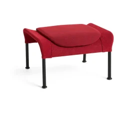 HAY Armchairs & Footstools*O2 Ottoman footstool, Soft -black lacque steel Red