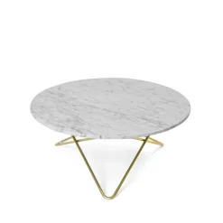 OX Denmarq Coffee Tables*O Table coffee table, marble . brass stand White