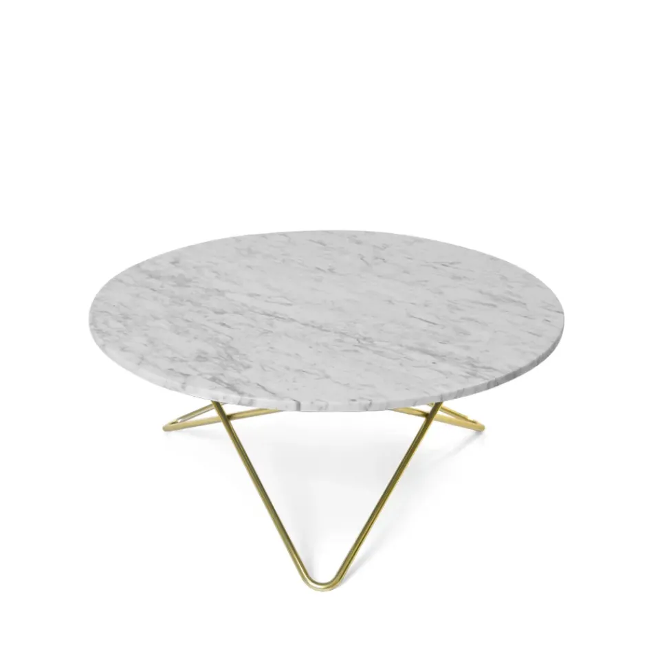 OX Denmarq Coffee Tables*O Table coffee table, marble . brass stand White