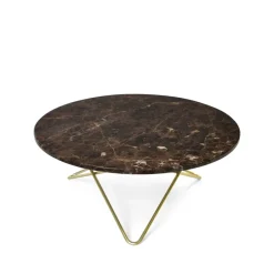 OX Denmarq Coffee Tables*O Table coffee table, marble . brass stand Brown