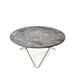 OX Denmarq Coffee Tables*O Table coffee table, Marble . brass stand Grey
