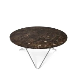 OX Denmarq Coffee Tables*O Table coffee table, marble . stainless steel stand Brown