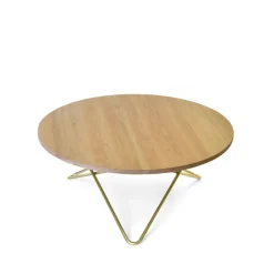 OX Denmarq Coffee Tables*O Table coffee table, oak mattlack. brass stand Beige