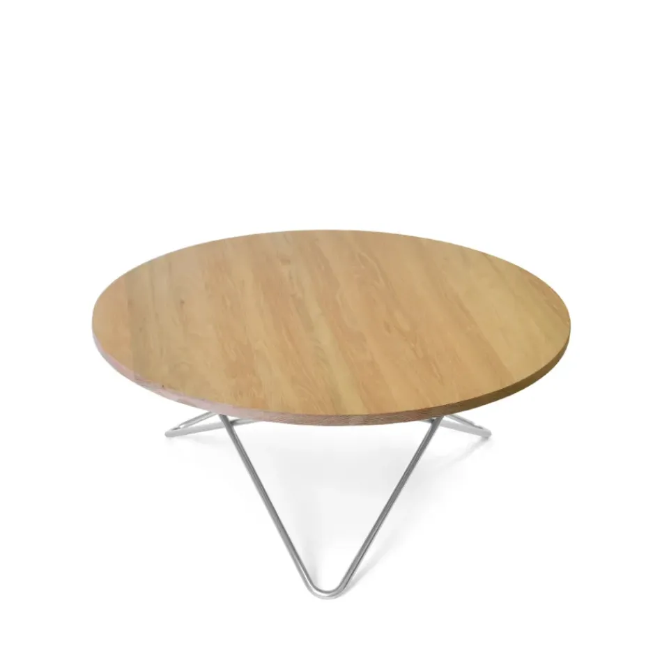 OX Denmarq Coffee Tables*O Table coffee table, Oak mattlack. stainless steel stand Beige