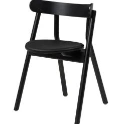 Northern Chairs*Oaki chair leather seat, oak Black