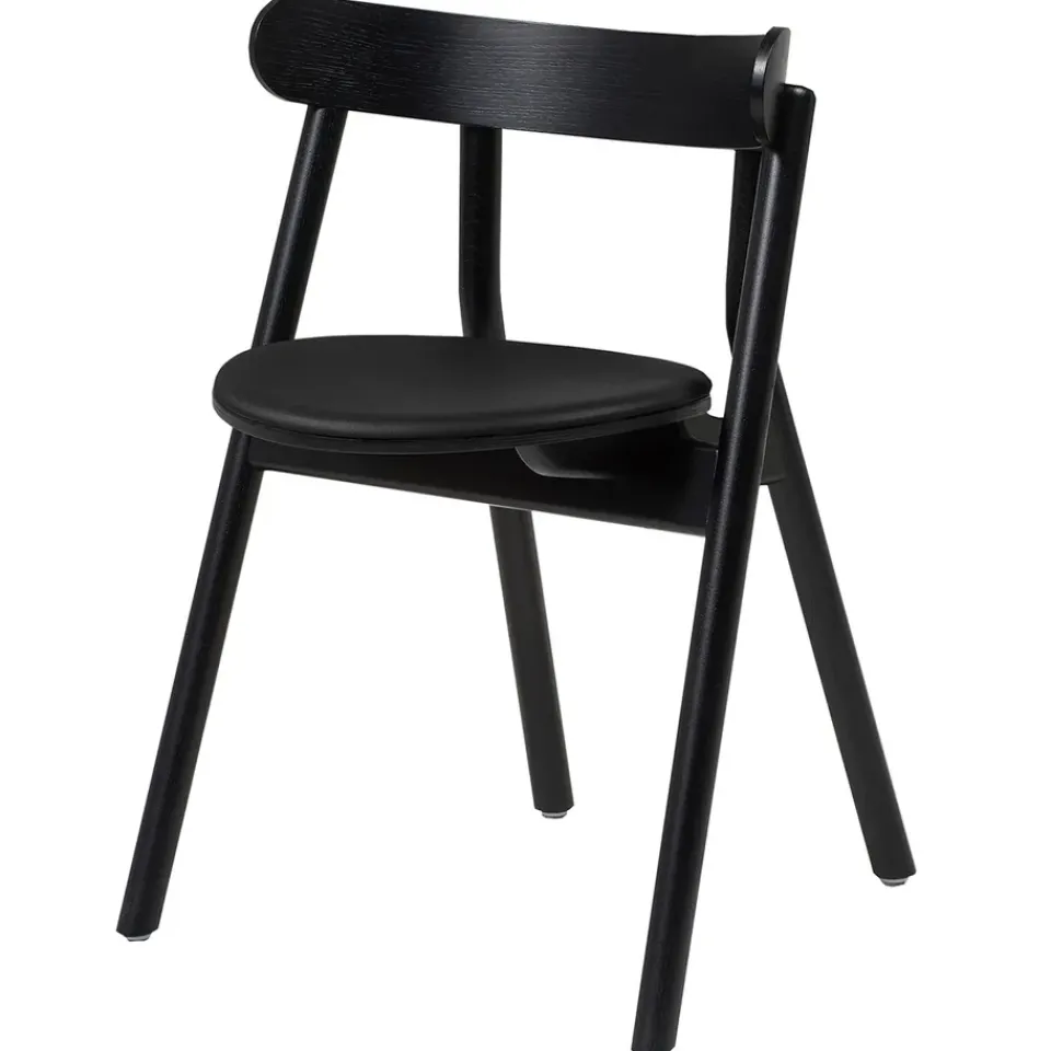 Northern Chairs*Oaki chair leather seat, oak Black