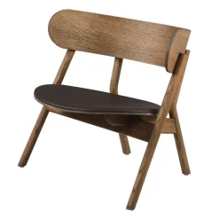 Northern Armchairs & Footstools|Chairs*Oaki lounge chair leather seat, Smoked oak BrownBlack