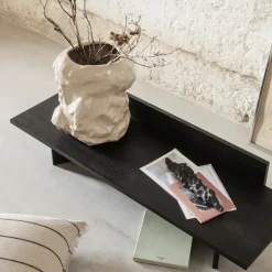 Ferm Living Benches*Oblique bench, Oak black oiled Beige