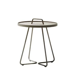 Cane-line Table For Outdoor Use*On the move table Ø44 cm, Taupe Beige