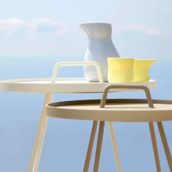 Cane-line Table For Outdoor Use*On the move table Ø44 cm, Taupe Beige
