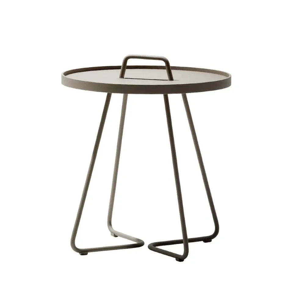 Cane-line Table For Outdoor Use*On the move table Ø52 cm, Taupe Beige
