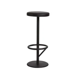SMD Design Bar Stools*Orbit barstool high, matte, leather Black