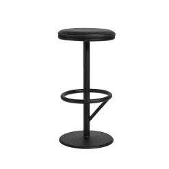 SMD Design Bar Stools*Orbit barstool low, matte, leather Black