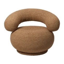 Ferm Living Armchairs & Footstools|Chairs*Orbo Lounge chair, Raw bouclé - Tan Brown