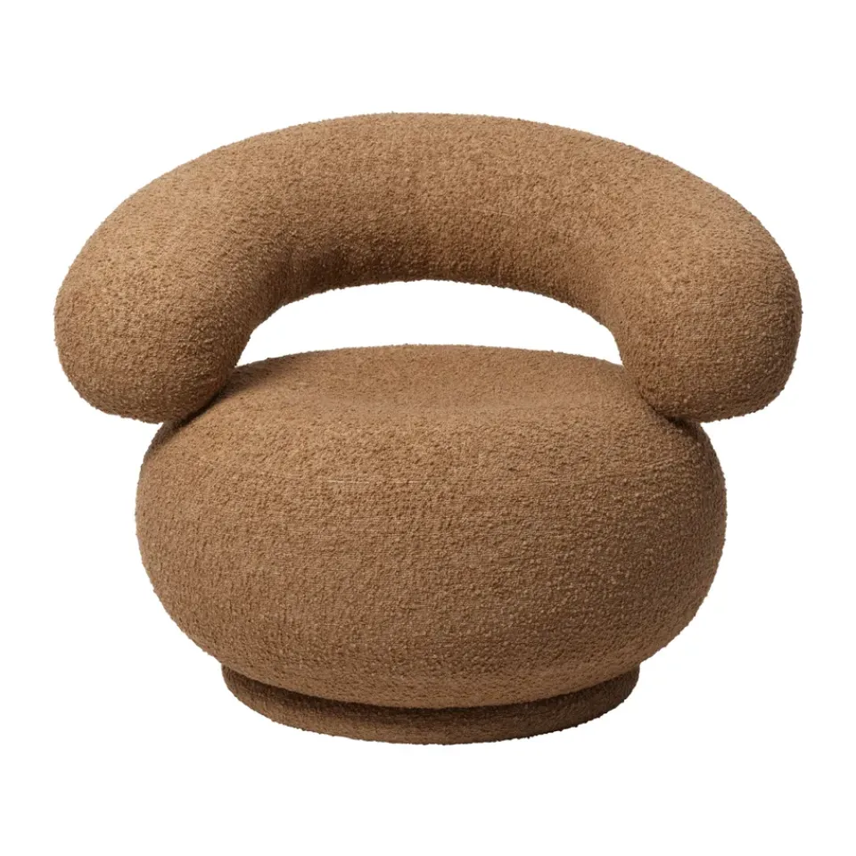 Ferm Living Armchairs & Footstools|Chairs*Orbo Lounge chair, Raw bouclé - Tan Brown