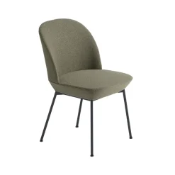 Muuto Chairs*Oslo side chair fabric upholstered, Ocean 21-Anthracite black Green