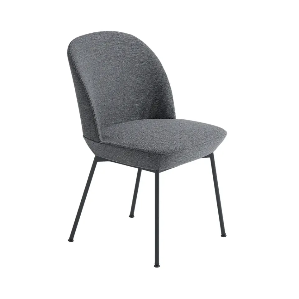 Muuto Chairs*Oslo side chair fabric upholstered, Ocean 80-Anthracite black Grey