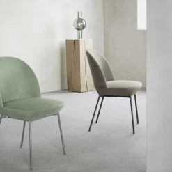 Muuto Chairs*Oslo side chair fabric upholstered, Ocean 80-Anthracite black Grey