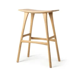 Ethnicraft Bar Stools*Osso bar stool 80x57 cm, Oak Beige