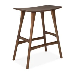 Ethnicraft Stools*Osso Counter high stool 67 cm, Lacquered teak Brown