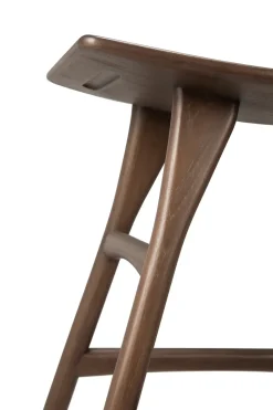 Ethnicraft Stools*Osso stool 48x50 cm, Lacquered teak Brown