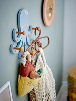 Bloomingville Clothes Racks, Coat Stands & Hangers*Oswall coat hanger Octopus, 6 hooks BlueBrown