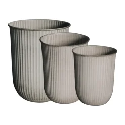 DBKD Garden Details & Accessories*Out stripe flower pot 3-pack, Beige