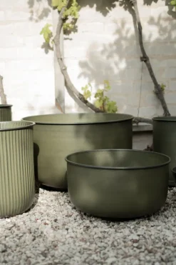 DBKD Garden Details & Accessories*Out wide pot 2 pieces, Green