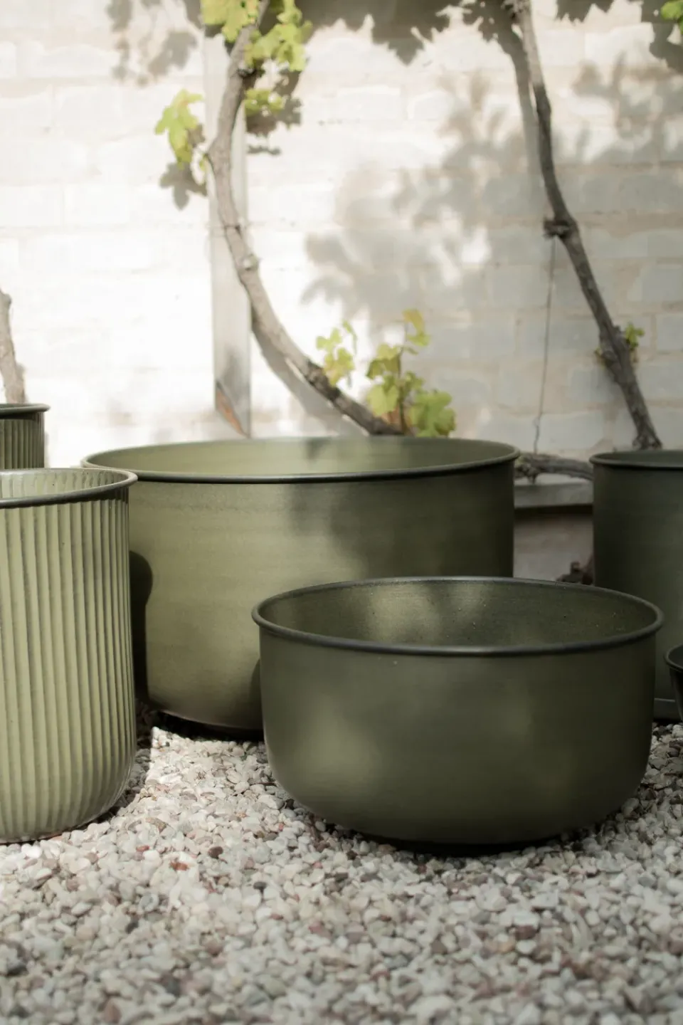 DBKD Garden Details & Accessories*Out wide pot 2 pieces, Green