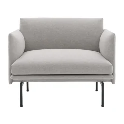 Muuto Armchairs & Footstools*Outline arm chair fabric, Clay 12-Black Grey