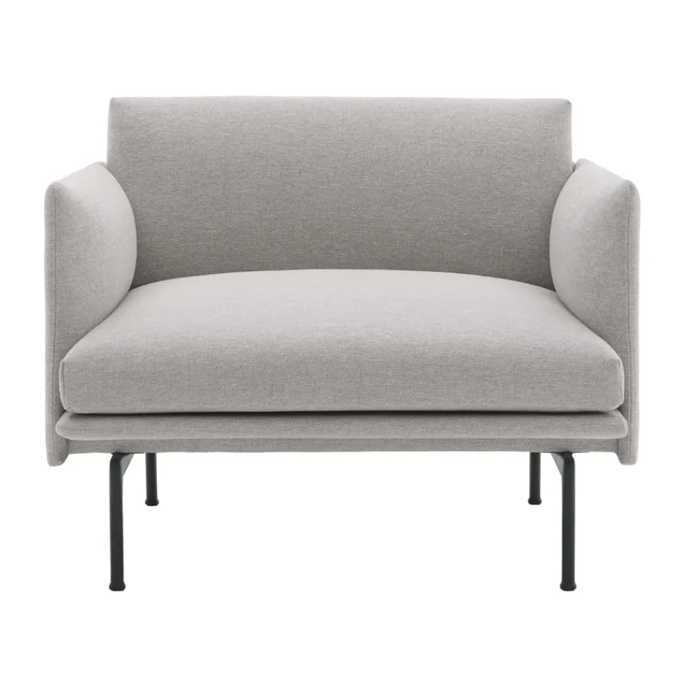 Muuto Armchairs & Footstools*Outline arm chair fabric, Clay 12-Black Grey