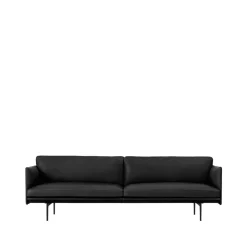 Muuto Sofas*Outline 3-seater sofa leather, Refine - leg Black