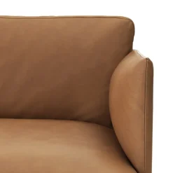 Muuto Sofas*Outline 3-seater sofa leather, Cognac-black leg Brown