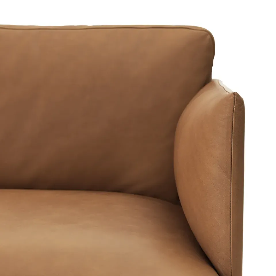 Muuto Sofas*Outline 3-seater sofa leather, Cognac-black leg Brown